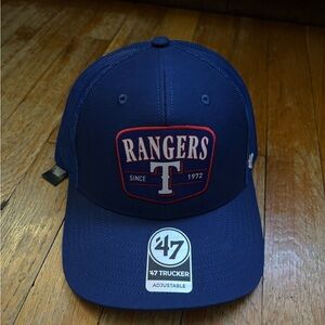 '47 Brand Texas Rangers Royal Squad Adjustable Snapback Trucker Hat OSFM